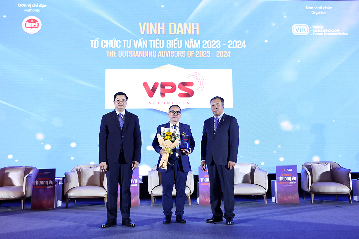 Năm 2023-2024, Công ty cổ phần chứng khoán VPS được vinh danh đơn vị tư vấn M&A tiêu biểu.